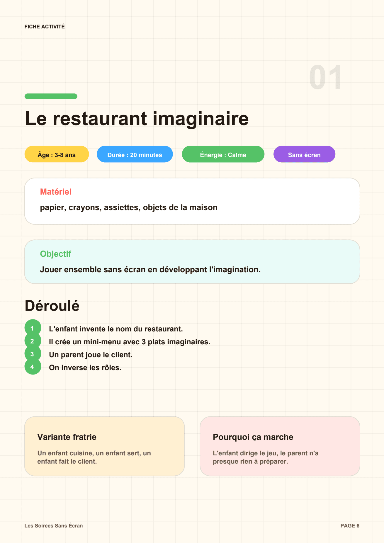 Exemple de fiche activité du pack